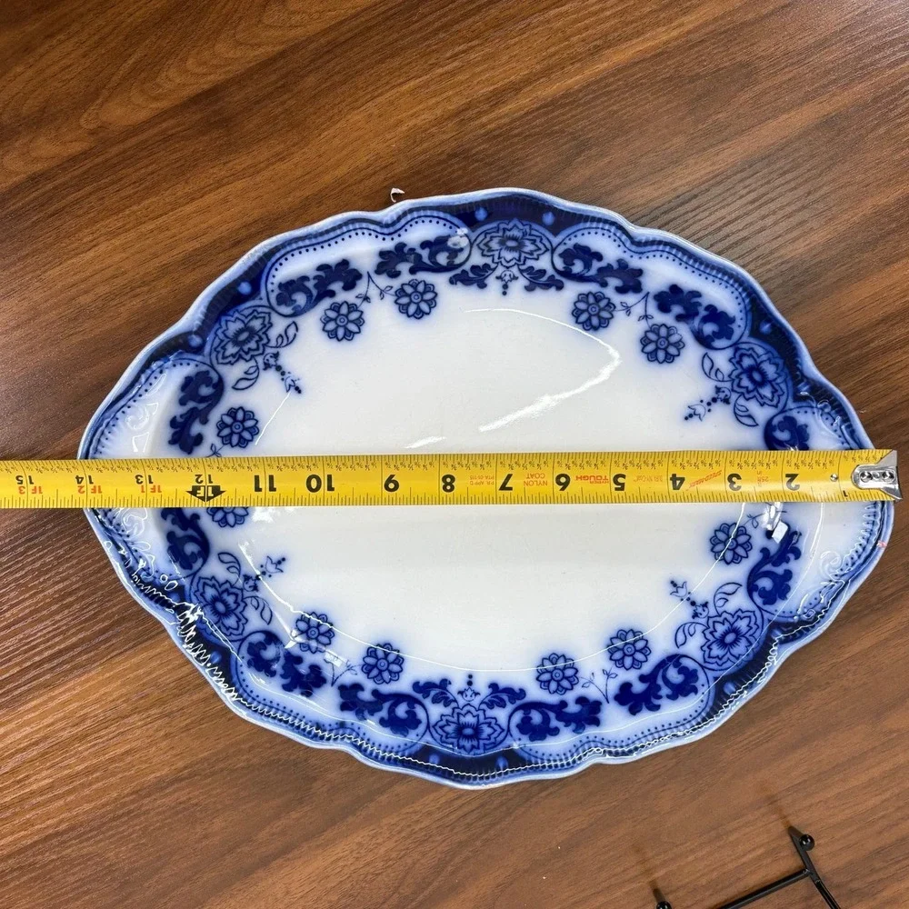 Antique Johnson Brothers Flow Blue Serving Platter 1899 14